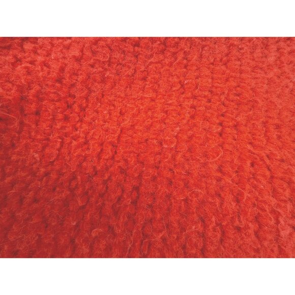 Vntg JCPenney orange Satin Border Woven Fabric Blanket Movie/Play Prop Pet Mat - Picture 4 of 13